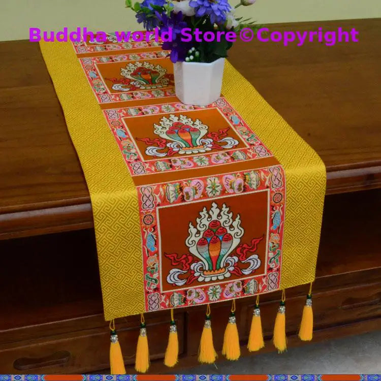 Wholesale Buddhism supply Tibet Nepal family home Temple Auspicious Worship Altar Buddha statue Table cloth mat Cushion