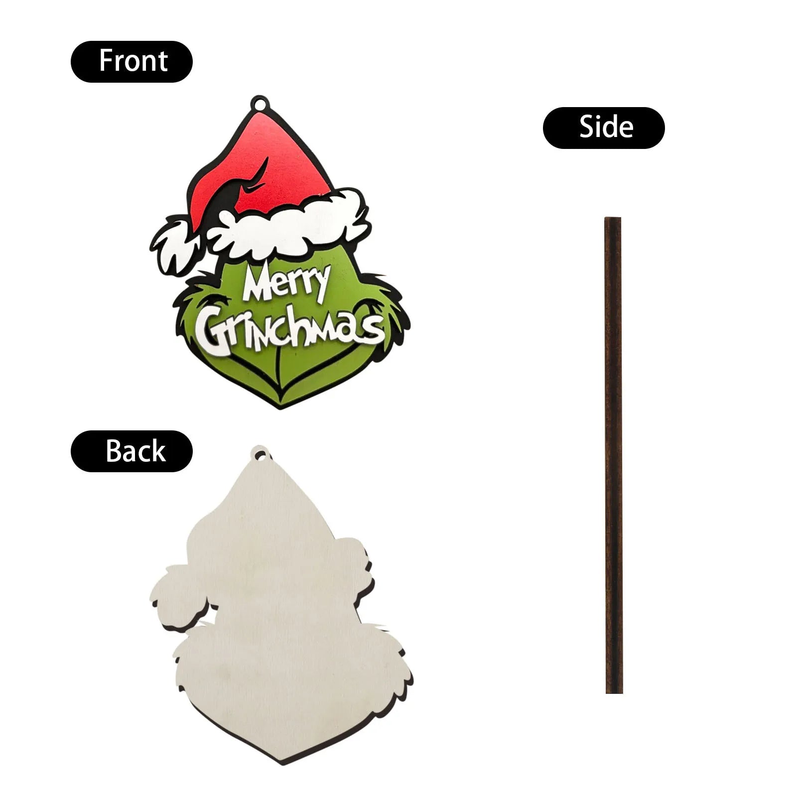 Grinchs Christmas Tree Decorations, Christmas Cute Wooden Hanging Ornaments For Tree, Christmas Decor Indoor Home Party Gifts