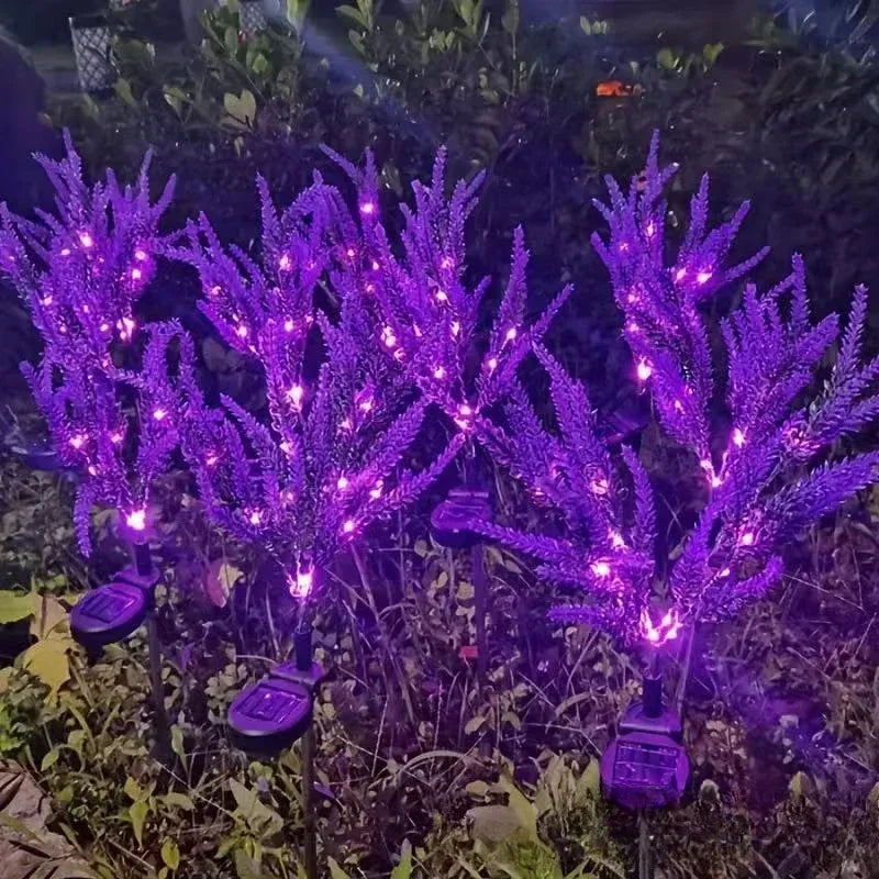2025 New Purple Lavender Flower Solar Garden Lights Outdoor Decorative Lawn Lamp for Patio Yard Decor