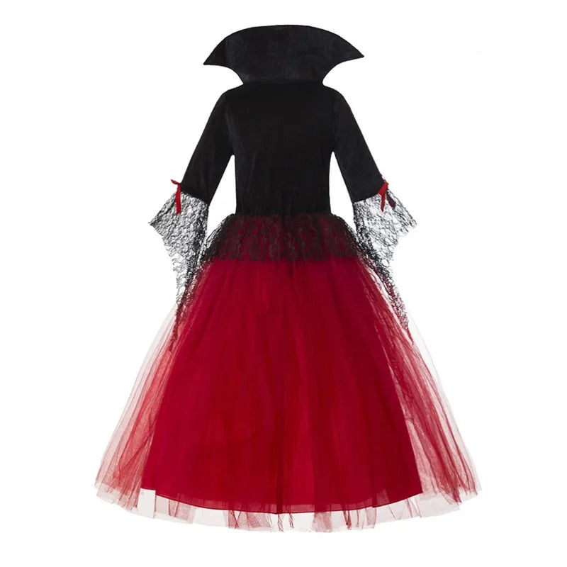2-15Y Girl Vampire Halloween Dress for Kid Ghost Bride Gothic Cosplay Vampire Costume Kids Carnival Party Clothes Party Gifts