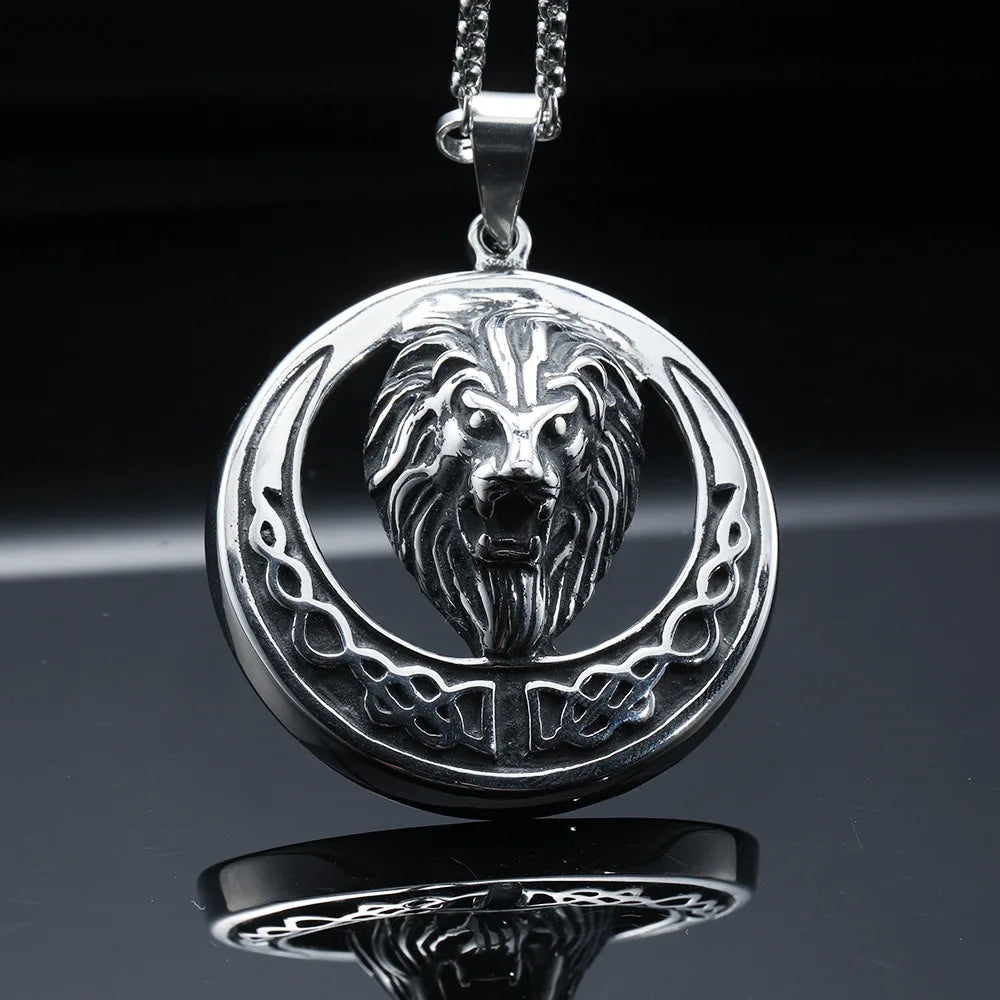Gothic Pattern Skull Ghost Head Pendant Necklace Men's Punk Trend Alternative Halloween Jewelry