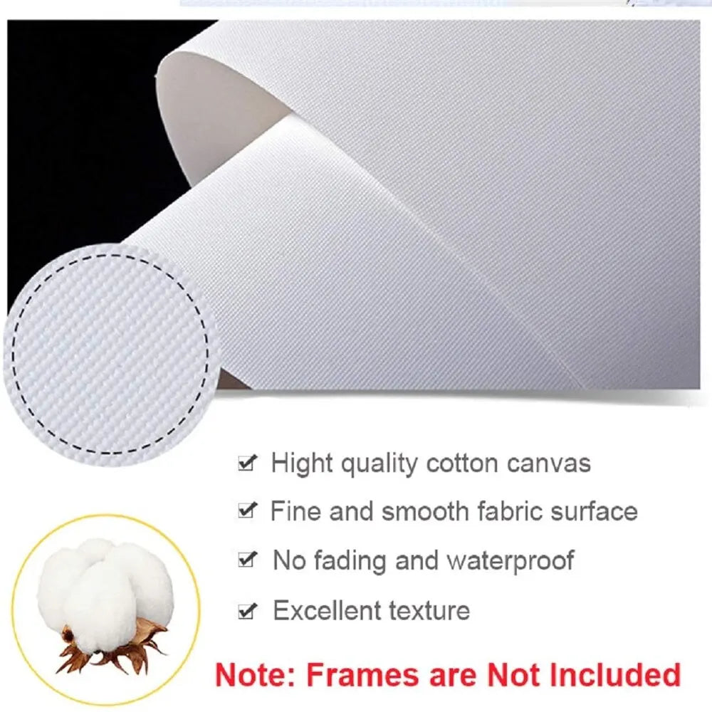 India Hindu God Ganesha Canvas Wall Art  Elephant God Series Religious Temple Print for Living Room Decor