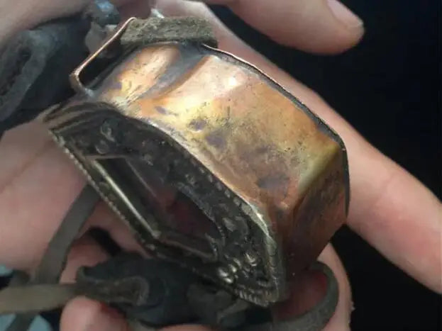 Tibet Brass Old Golden Temple Big Prayer Box for Man Tibetan GAU Amulets Buddhist Handcrafts