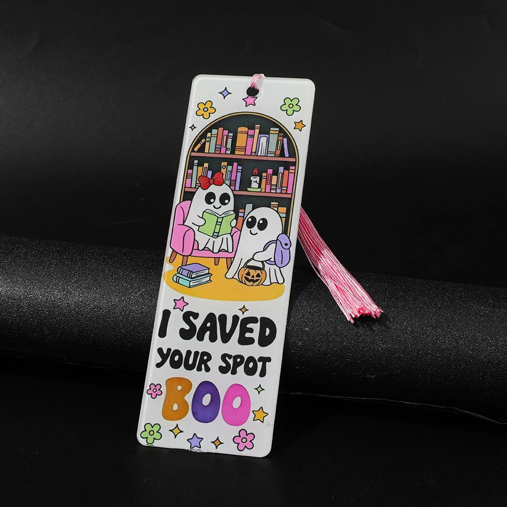 Halloween Ghost & Skeleton Bookmarks Page Holder for Kids Teens Adults Great for Home Library Classroom Book Clubs Creative Gift