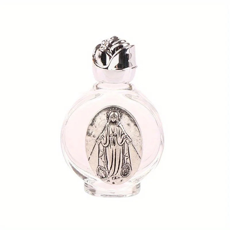 1Pc Holy Water Jesus Bottle Religious Cross Bottle Christian Virgin Sculpture Bottle Holy Water Bottle