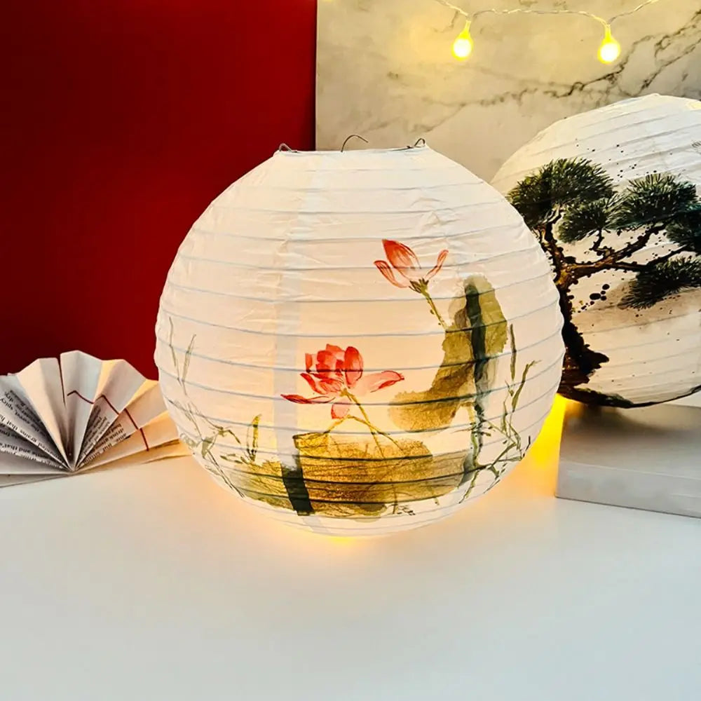 Hanfu matching Mid-autumn Festival National Day Toys Gifts Home Decoration Flower Lantern Round Lamp Lampshade Paper Lantern