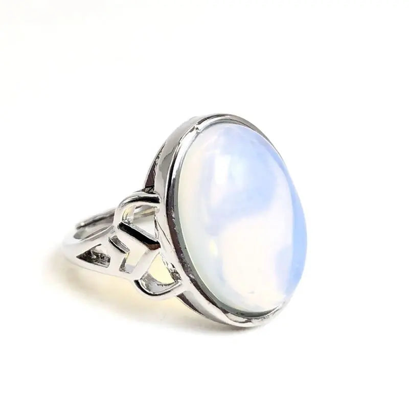 Gothic Evil Eye Ball Design Charm Ring for Men and Women, Crystal opal Jewelry, Punk Finger Accessories, Stainless Steel