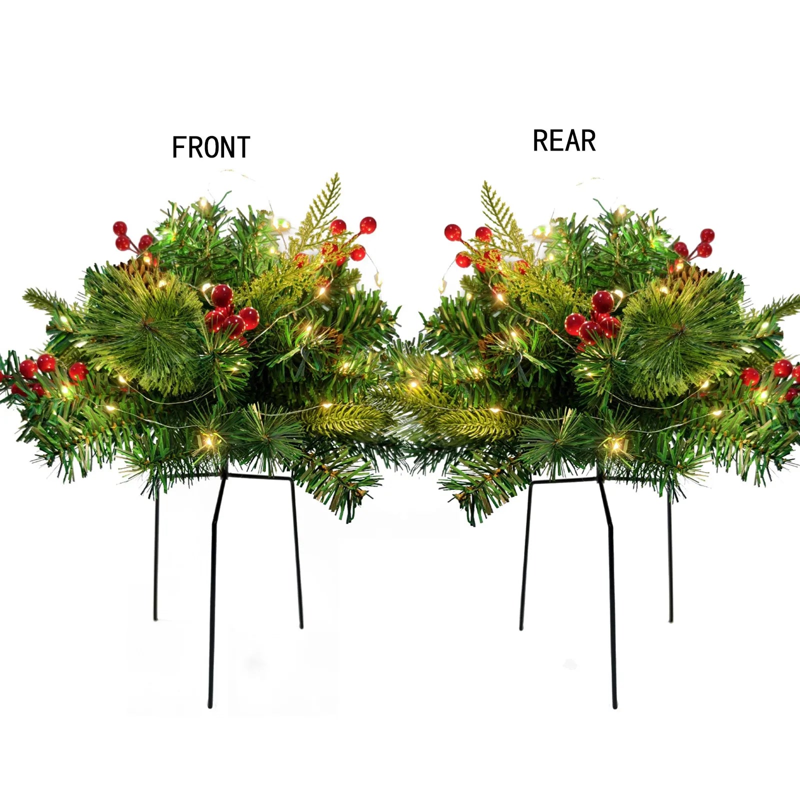 Christmas Outdoor Simulation Of The Courtyard Decorated With Glowing Needles And Red Garden Orranment Christmas Holiday Decor