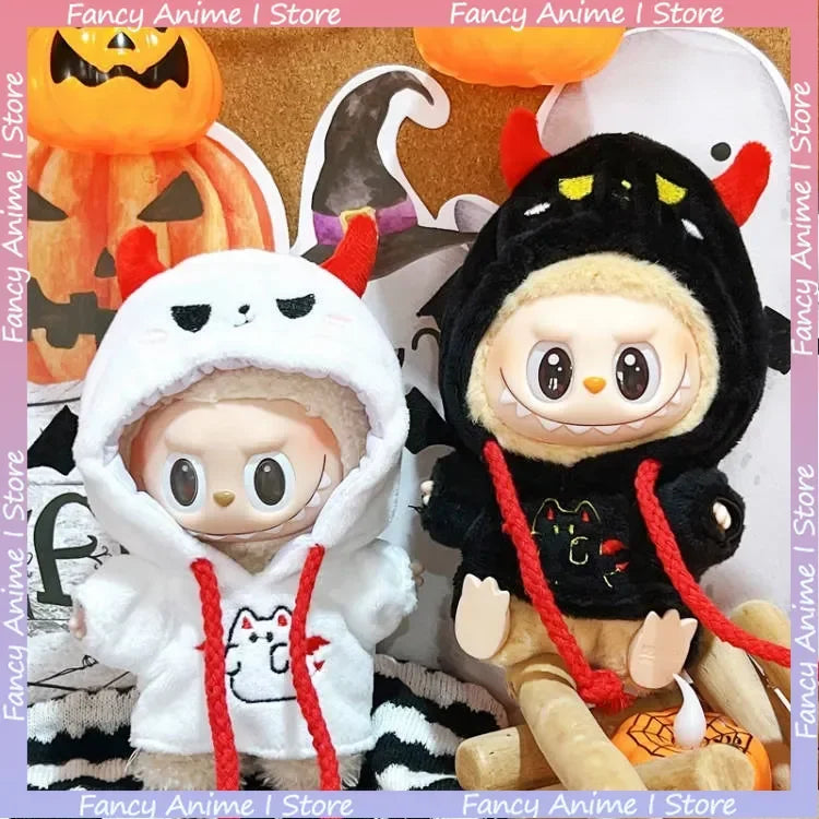 Halloween Labubu Doll Clothing Bat & Little Devil Hoodie Accessories for V1 V2 V3 Labubu Halloween Dress Up Accessories Gifts