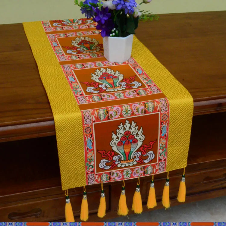 Wholesale Buddhism supply Tibet Nepal family home Temple Auspicious Worship Altar Buddha statue Table cloth mat Cushion
