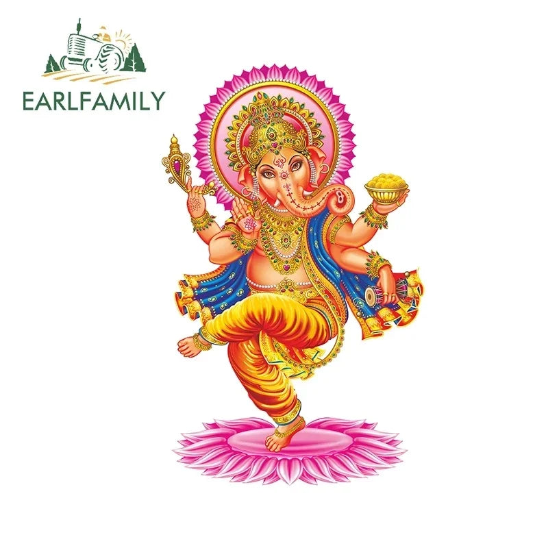 EARLFAMILY 13cm  for Ganesha Car Stickers Waterproof Sunscreen Suitcase Vinyl Material Motorcycle Helmet Fine Decal for Vehicle