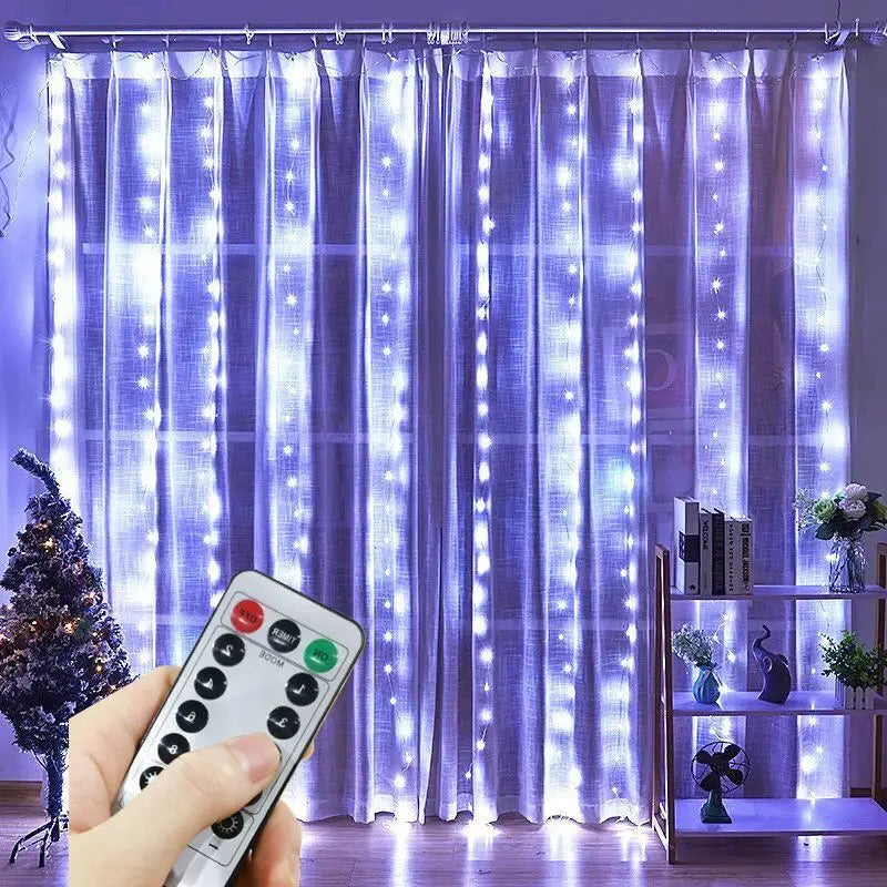 LED Curtain String Light Beautiful Window Ornament USB Powered Indoor Christmas New Year Garland Led Lights Halloween Decoration
