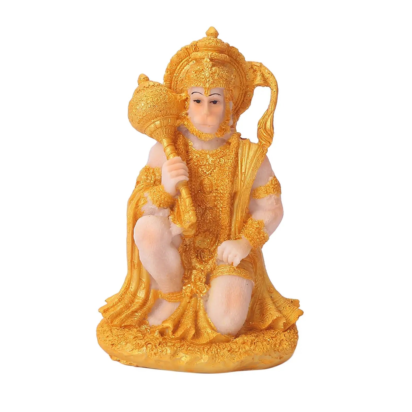 Hindu Monkey God Buddha Statues Hanuman Figurine Handcrafted Sculpture for Tabletop Meditation Temple Meditation Decoration