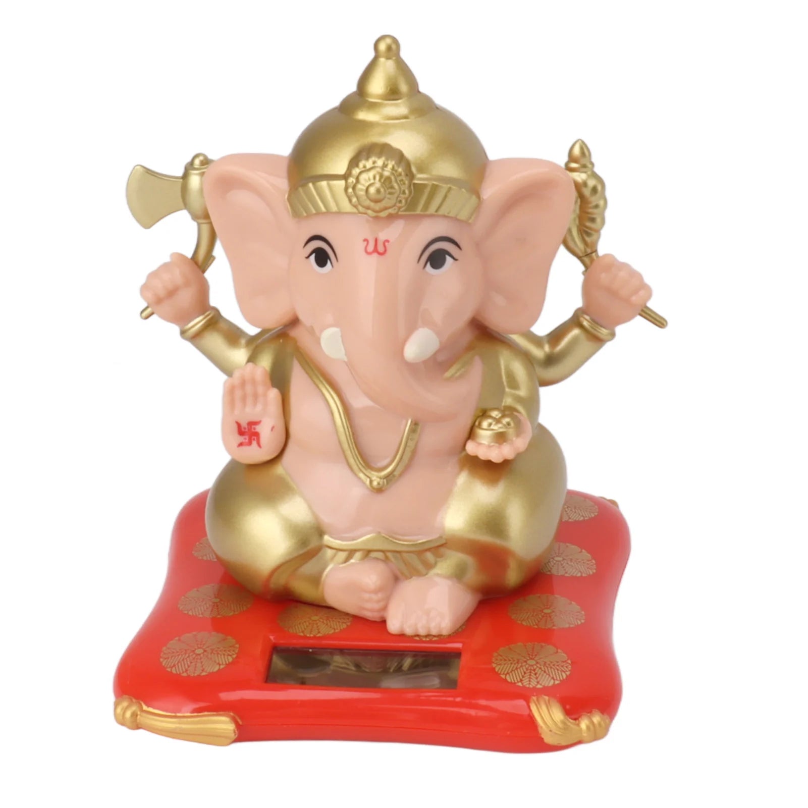 Ganesha Elephant God Statue ABS Solar Powered Indian Ganesha Figurine Ornament for Car Dashboard Home Decor Crafts