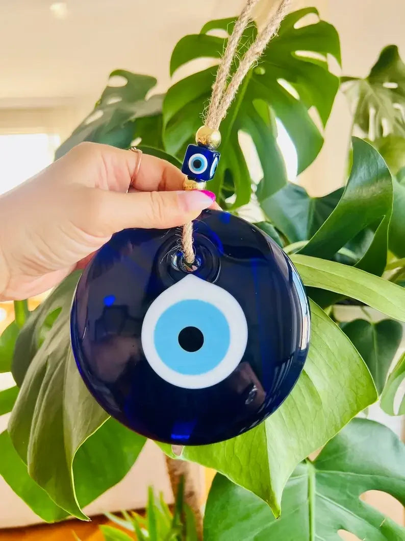 Evil Eye Wall Hanging Glass Blue Eye Wall Charm Home Decor Home Gift Idea House Protection Turkish Evil Eye Gift Wall Decoration
