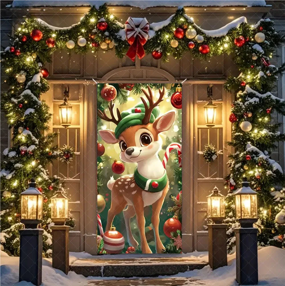 Christmas Hanging DoorBanner Antithetical Couplet Merry Christmas Party Decoration New Year 2026 Christmas Wall Banner Xmas Gift