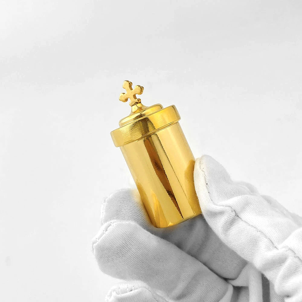 Orthodox Portable Holy Water Set, Religious Articles for Storing and Distributing Holy Water, Cross Design, Blessing Ceremony