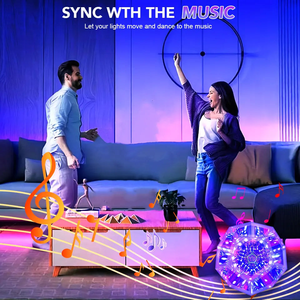 LED RGB Night Lights Dodecahedron Dreamy Geometric Space Lights Atmosphere Night Creative Color Home Decorative Light Gifts