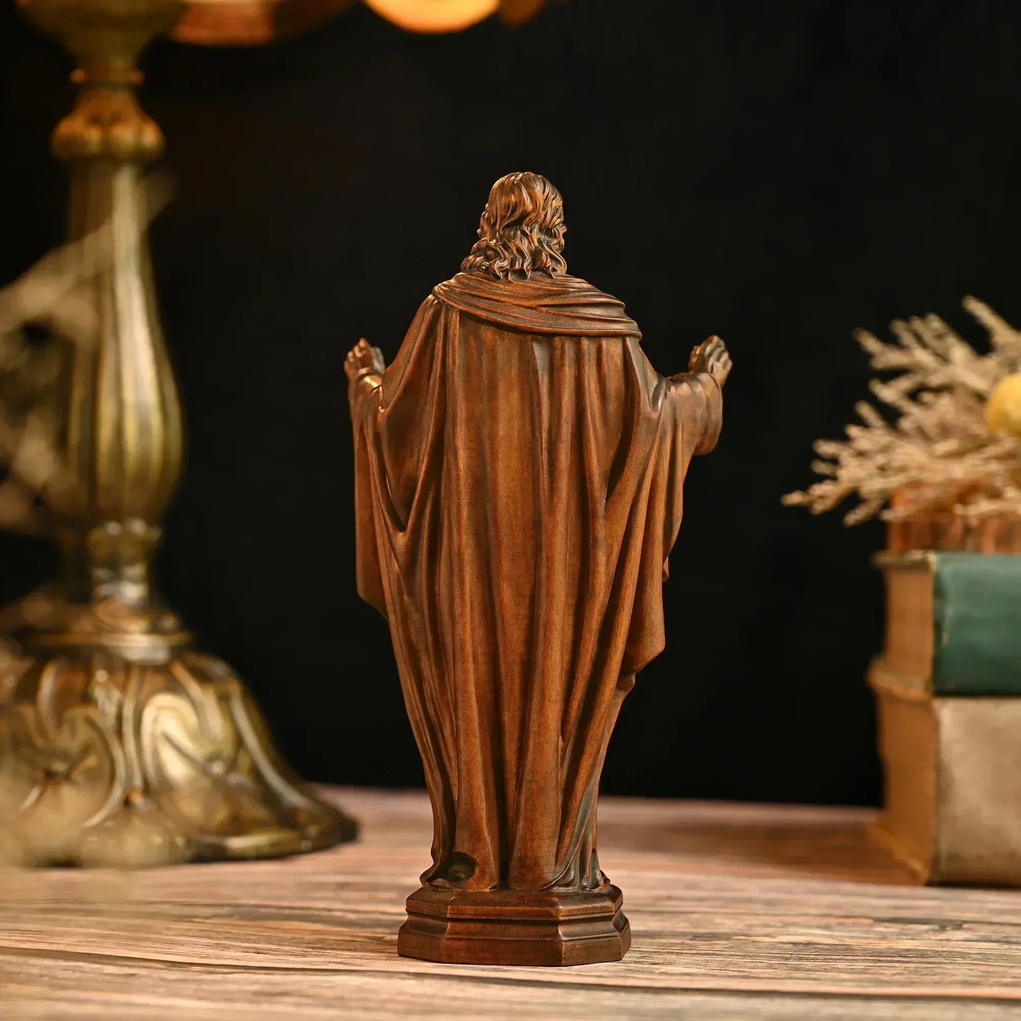 High Quality Cross-Border Handmade Solid Wood Carving Handicrafts Jesus Sacred Statue