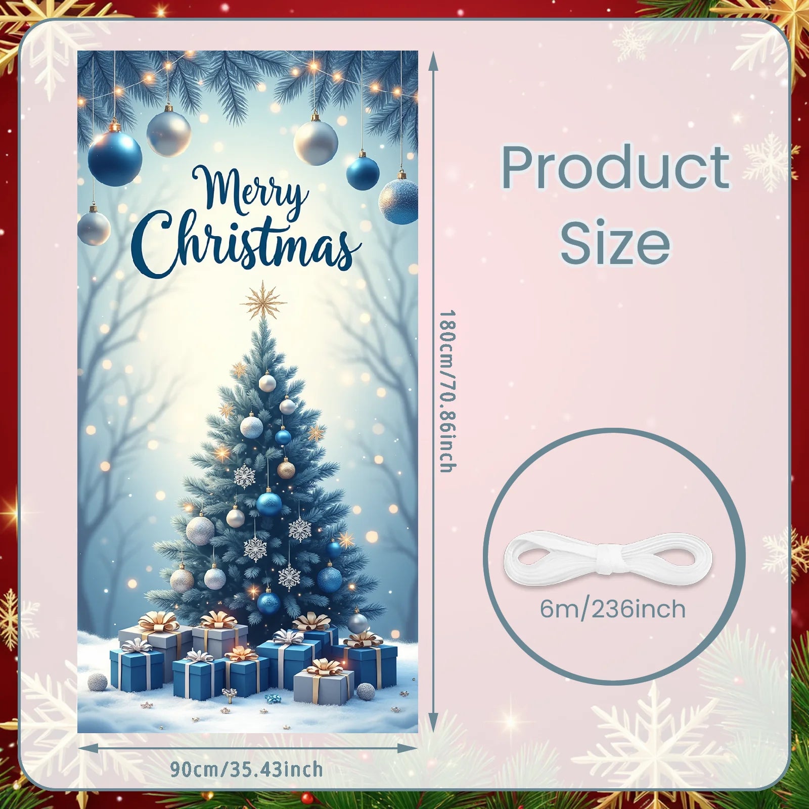 Christmas Tree Banner Festive Holiday Banner Elegant Christmas Decoration for HolidayCelebration Winter Festivities Family Gathe