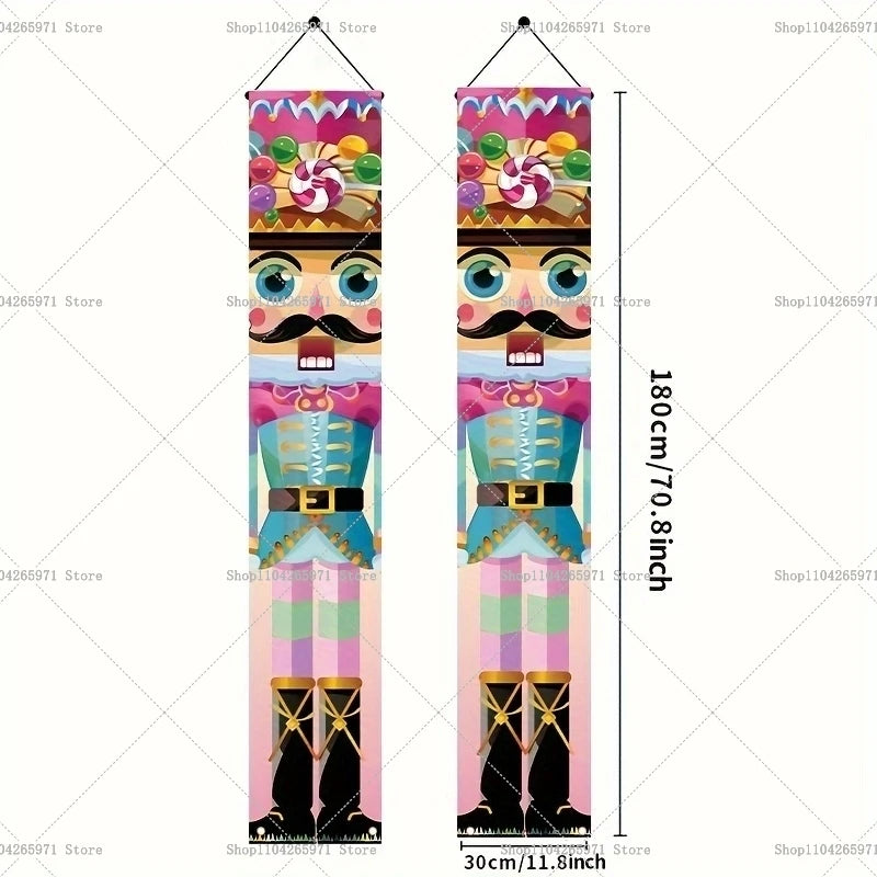 Christmas Hanging Door Nutcracker Soldier Happy Home 2025 Christmas Door Decoration Navidad Notal Noel Ornaments 2026 New