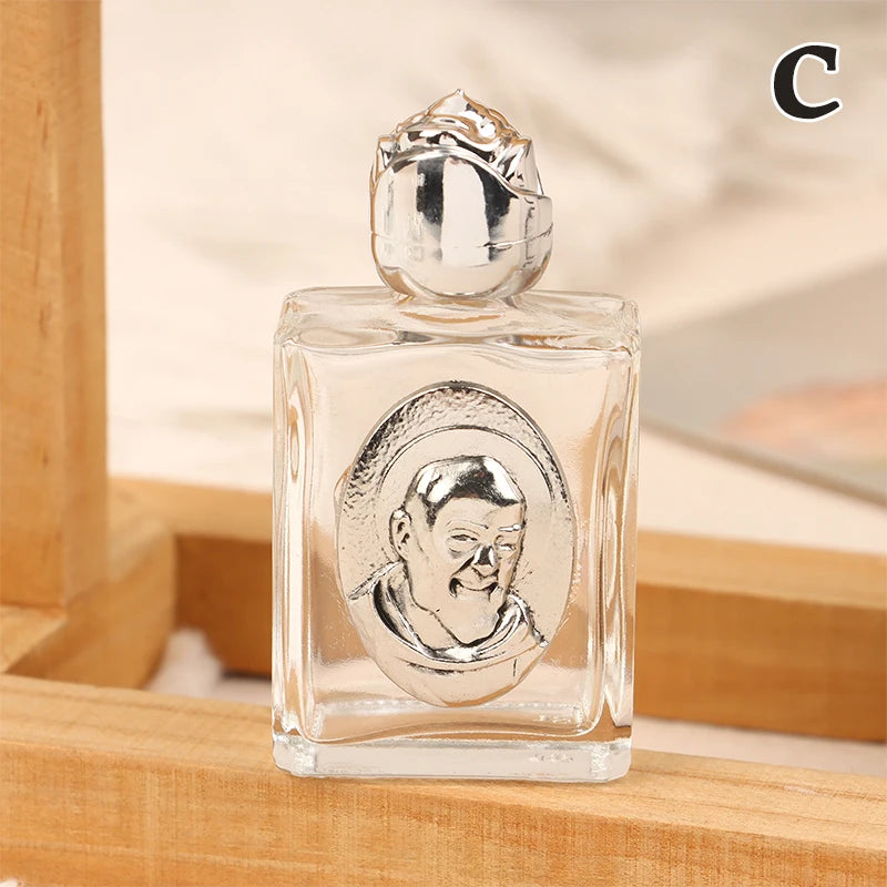 11 Types Of Glass Holy Water Jesus Bottle Religious Cross Bottle Christian Virgin Sculpture Bottle Refillable Holy Water Bottle