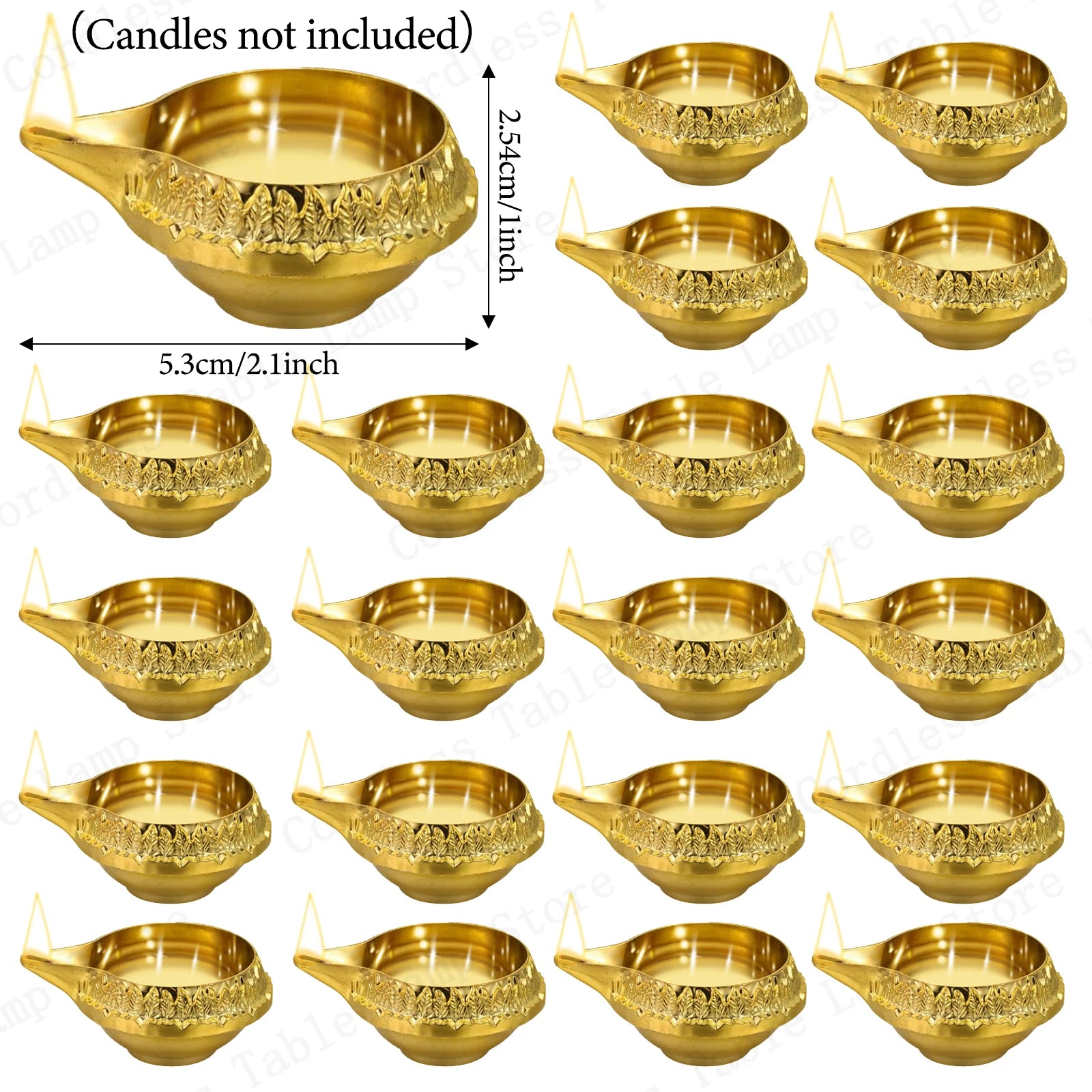 4-50Pcs Diwali Diya Lamp Brass Oil Lamp Copper Butter Lamp Holder Traditional Indian Oil Lamp for Puja Kuber Indian Diwali Gifts