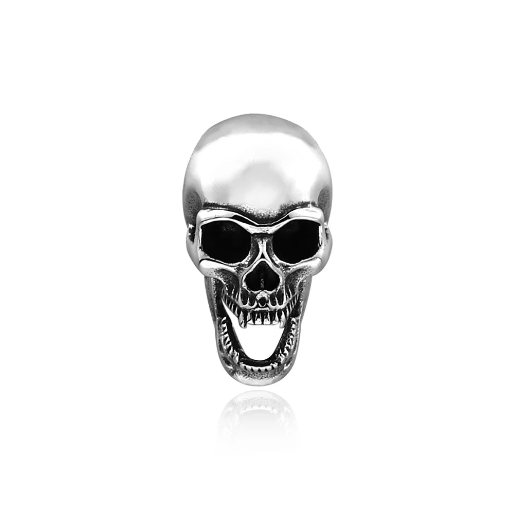 Gothic Hip Hop Skull Pendant Necklaces For Men Stainless Steel Punk Fashion Skeleton Necklace Halloween Jewelry Gifts Wholesale