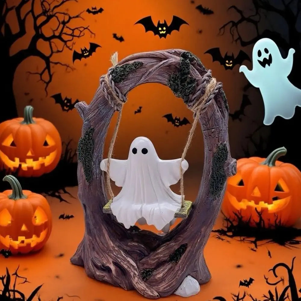 Halloween Themed Halloween Swing Ghost Ornament Handicraft Model Spooky Ghosts Decor Statue Collectible