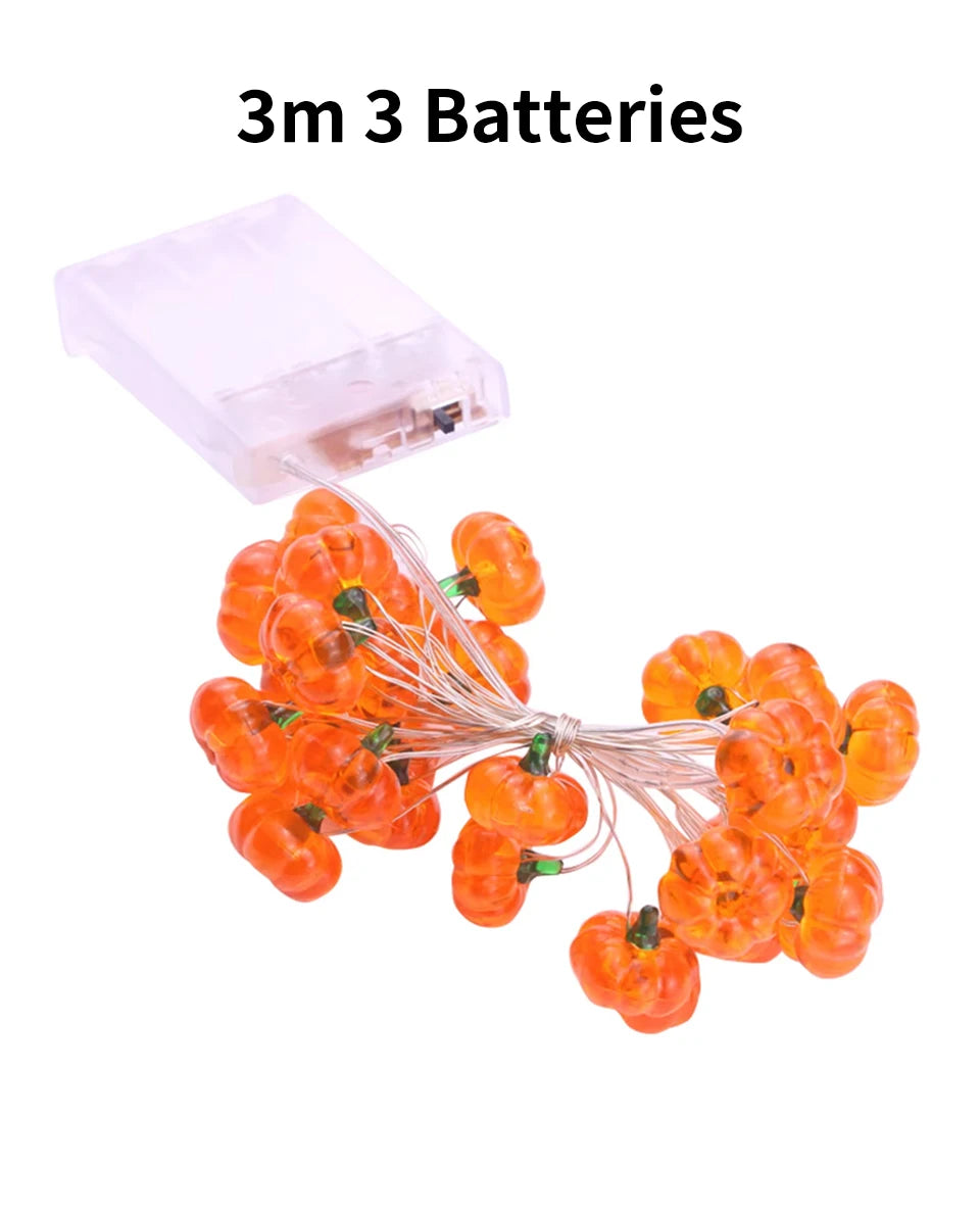 Halloween Cubic Pumpkin String Lights 1/2/3M Warm White Always Bright Event Party Decoration Creative Ambient Lights