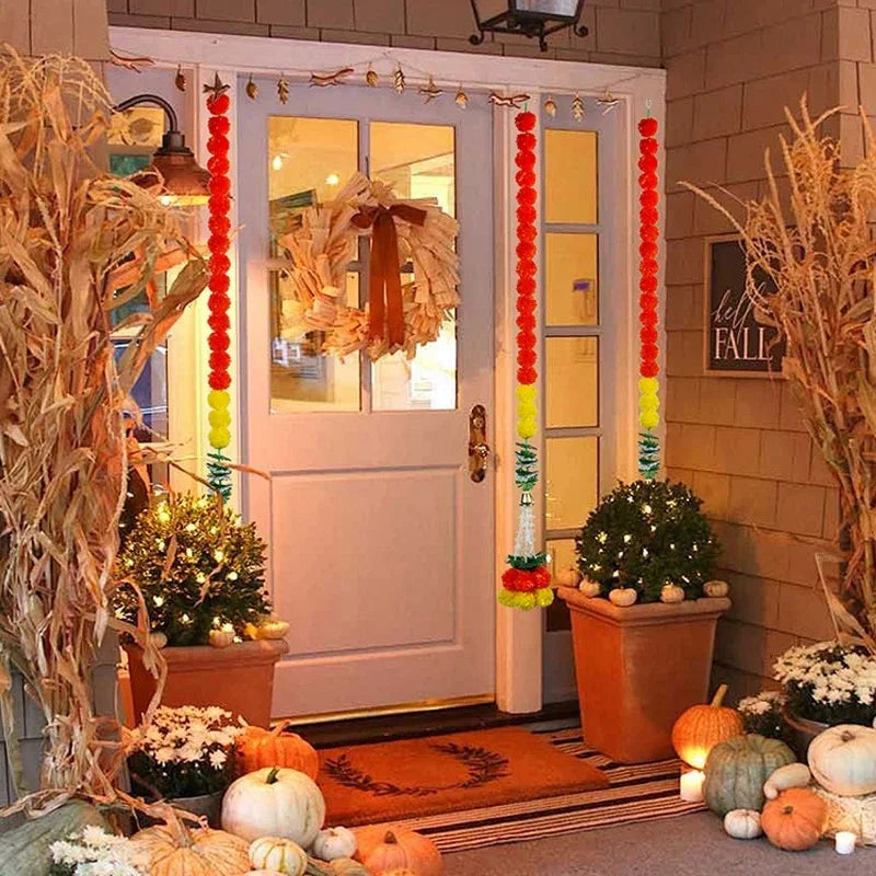 Marigold Garlands Artificial Flower for Indian Decoration Diwali Day of The Dead Halloween Party Festival Wreath Ornament