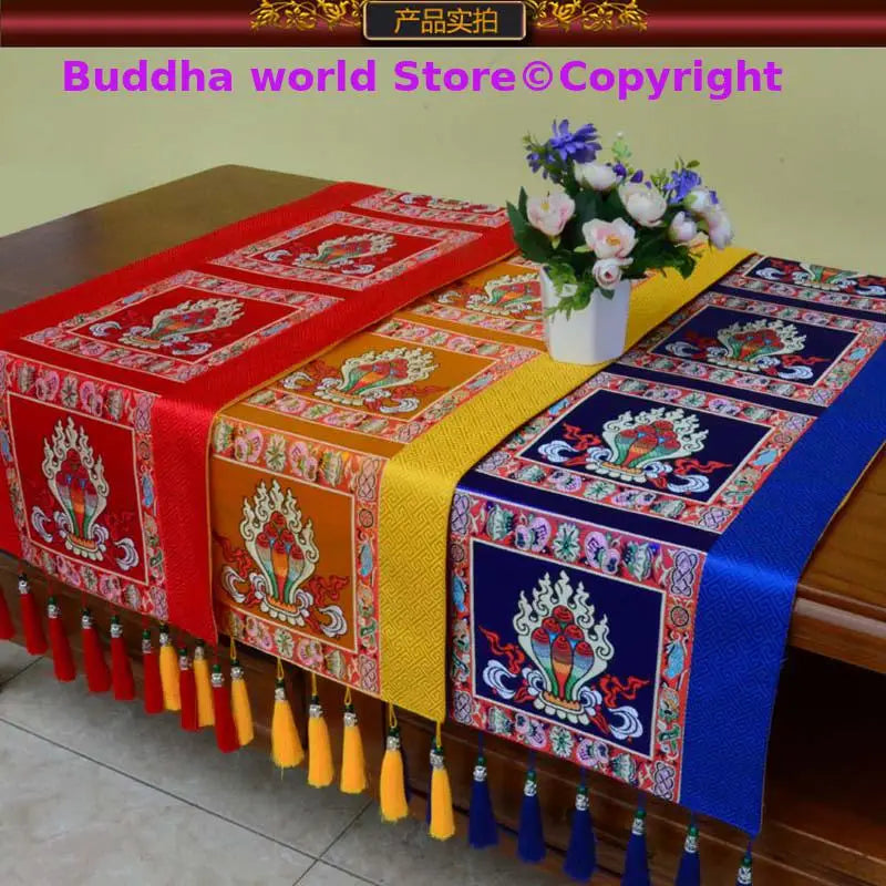 Wholesale Buddhism supply Tibet Nepal family home Temple Auspicious Worship Altar Buddha statue Table cloth mat Cushion