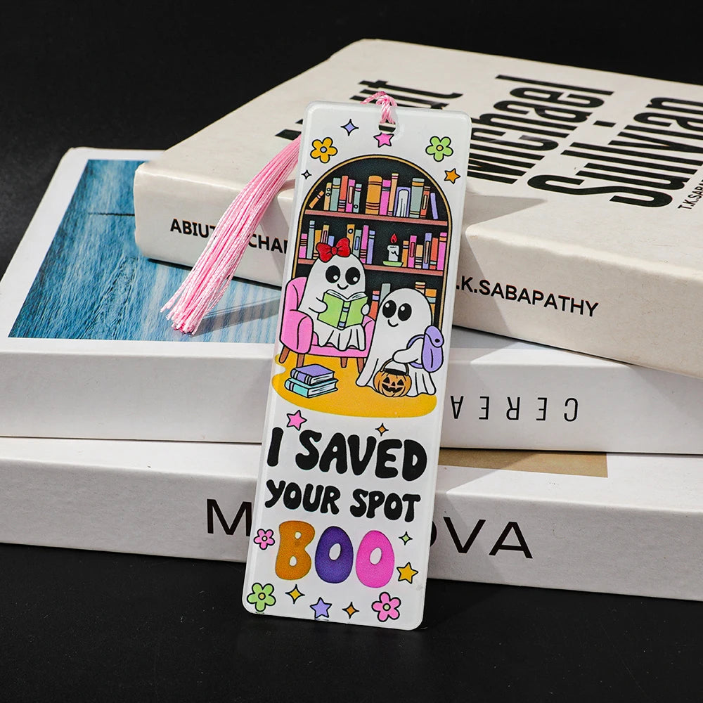 Halloween Ghost & Skeleton Bookmarks Page Holder for Kids Teens Adults Great for Home Library Classroom Book Clubs Creative Gift