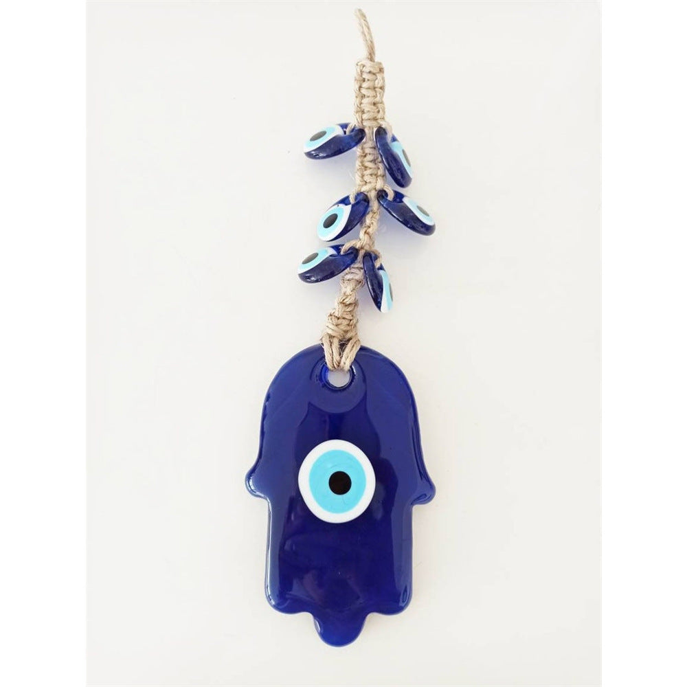 Handwoven Turkish Evil Eye Car Interior Decoration Wall Hanging Decor Unique European Style Fatima Blue Eye Decorative Ornament