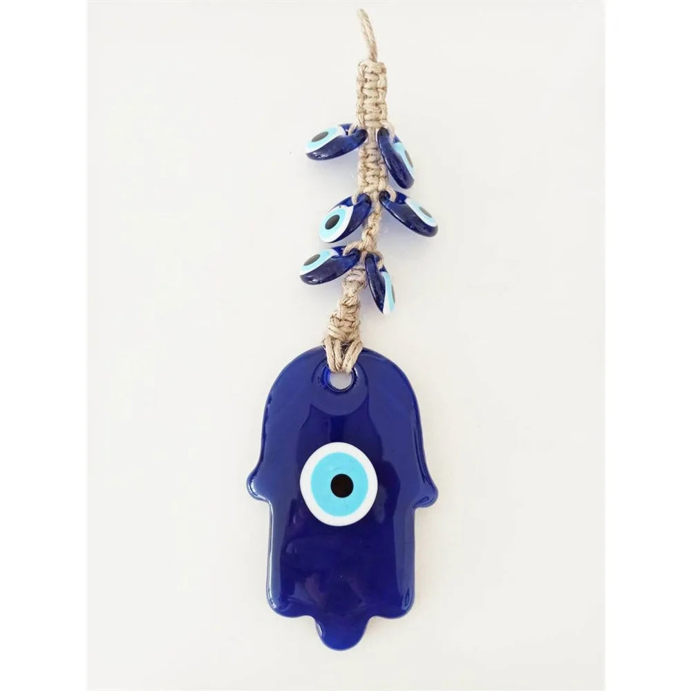 Handwoven Turkish Evil Eye Car Interior Decoration Wall Hanging Decor Unique European Style Fatima Blue Eye Decorative Ornament