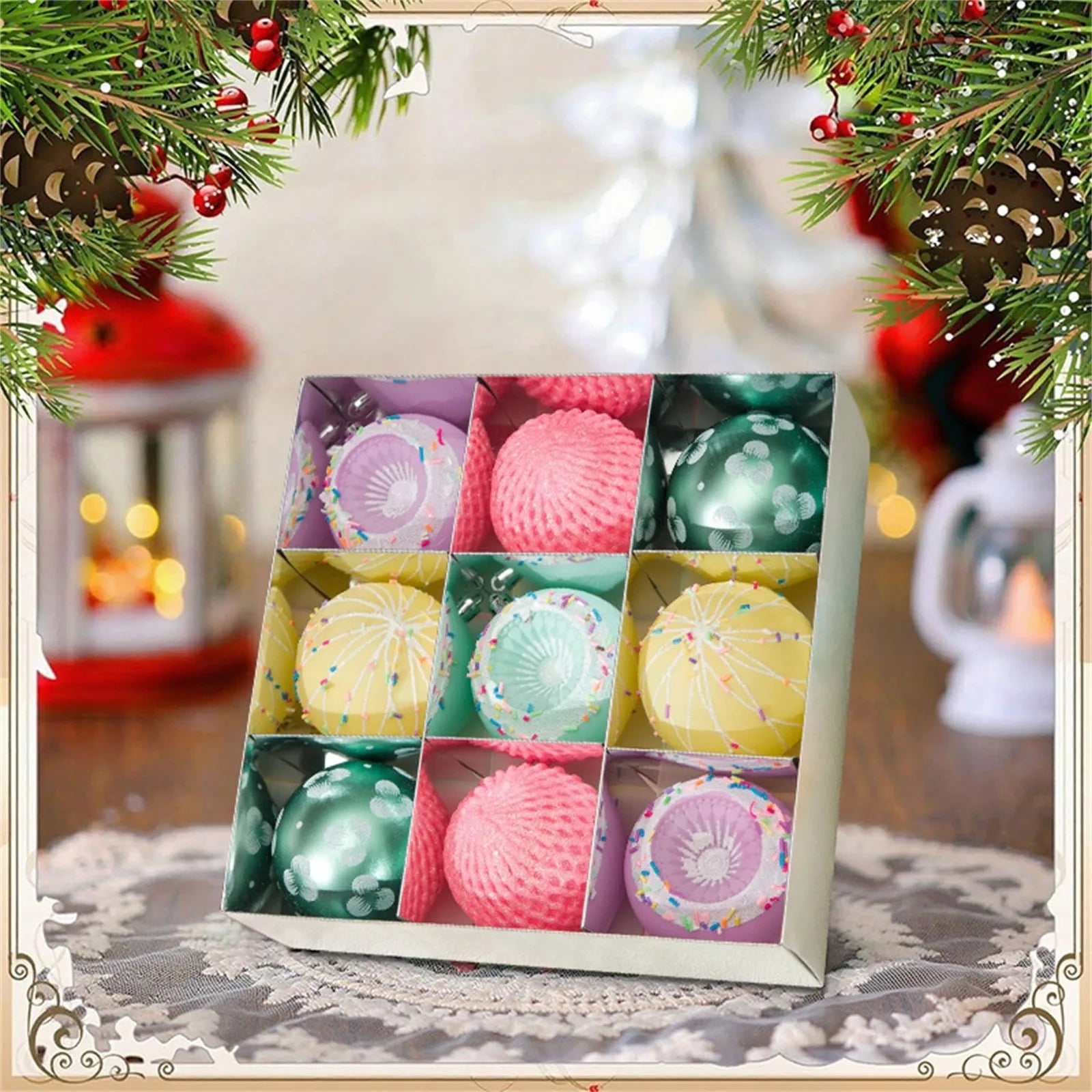 Christmas Decoration Holiday Scene Layout Christmas Tree Ornaments Dress Up Christmas Ball Party Background Decoration Supplies