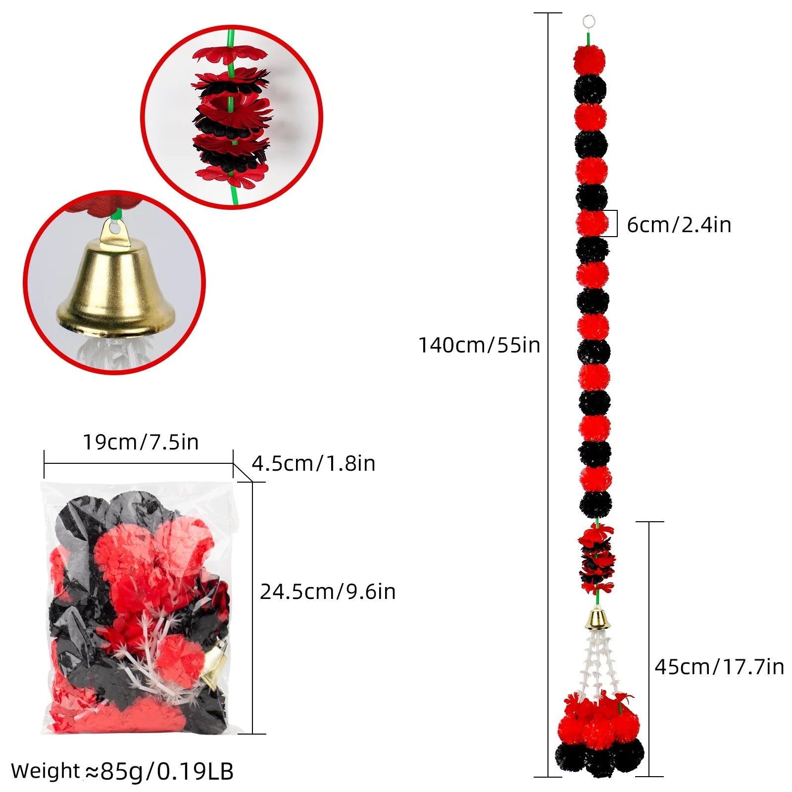 Marigold Garlands Artificial Flower for Indian Decoration Diwali Day of The Dead Halloween Party Festival Wreath Ornament