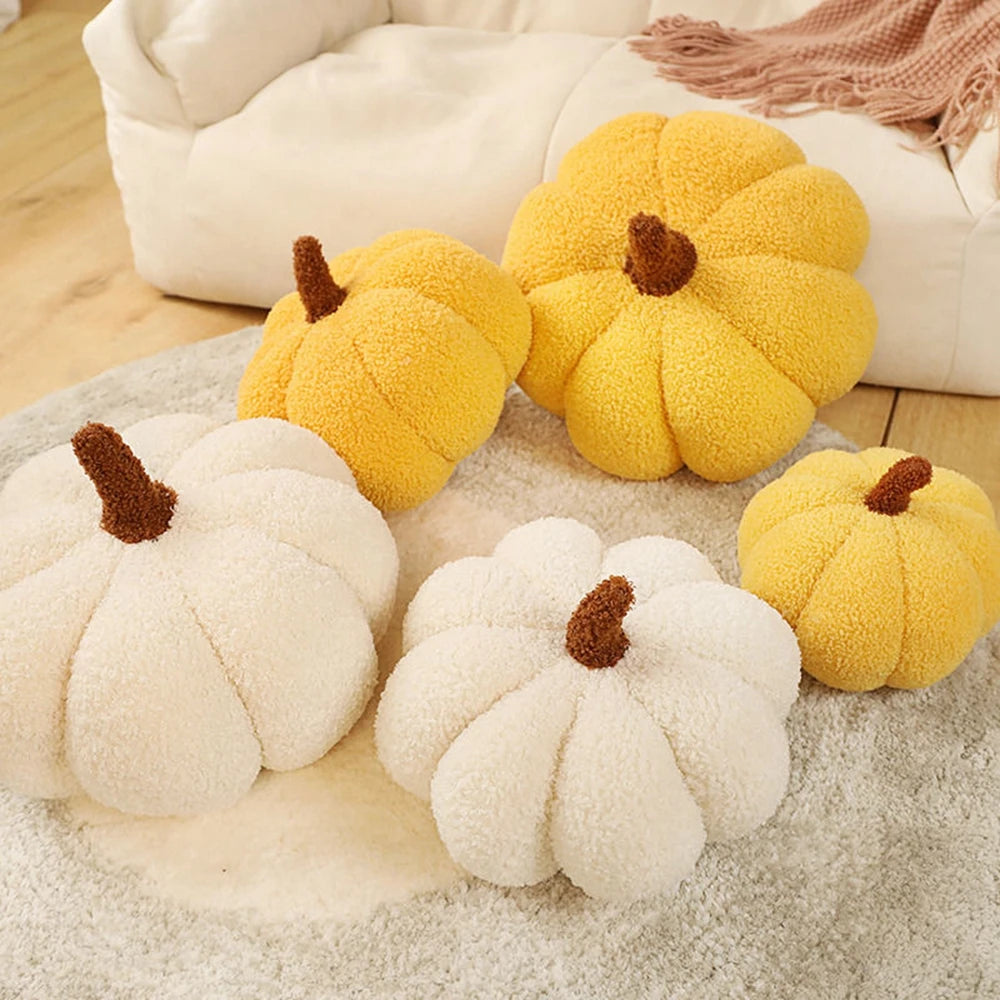 20CM Creative Home Pumpkin Plush Toy Living Room Sofa Decoration Throw Pillow Particles Plush Pumpkin Doll Halloween Dress Up