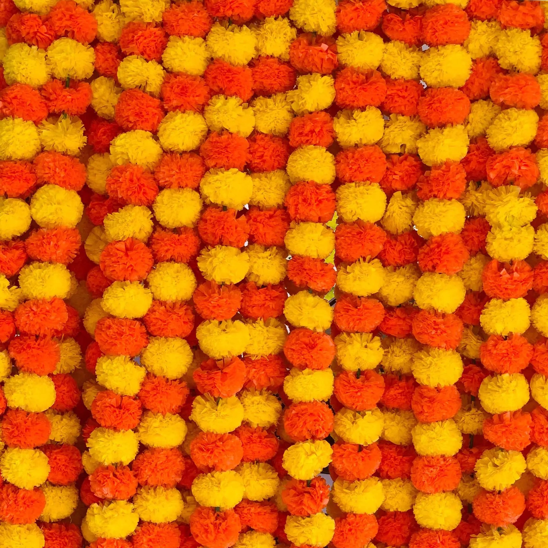 1pcs Marigold Garland for Decoration Artificial Marigold Flower Diwali Indian Wedding Mexico Dia De Los Muertos Halloween Decors