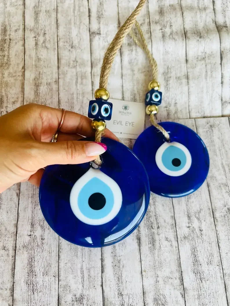 Evil Eye Wall Hanging Glass Blue Eye Wall Charm Home Decor Home Gift Idea House Protection Turkish Evil Eye Gift Wall Decoration