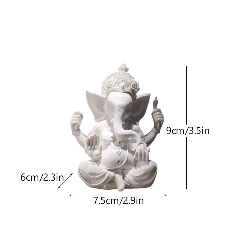 Vilead Sandstone Indian Ganesha Elephant God Statue Religious Hindu Fengshui Buddha Sculpture Shop Office Home Decoration Crafts