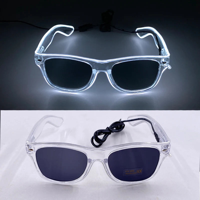 Funny Light Up Glasses Luminous LED Mosaic Glasses Men Women Halloween Party Supplies Glowing Glasses Neon Gafas Prpos
