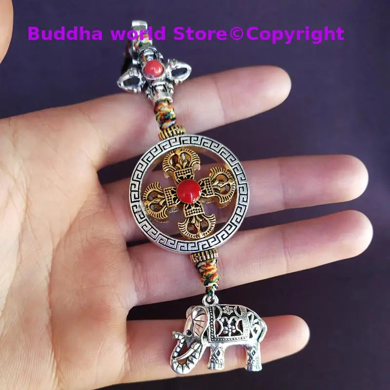 Wholesale Buddhist supplies GOOD 3P Efficacious Amulet Greco-Buddhist pocket travel CAR Safety Mantra Tibet Buddha Vajra Pendant