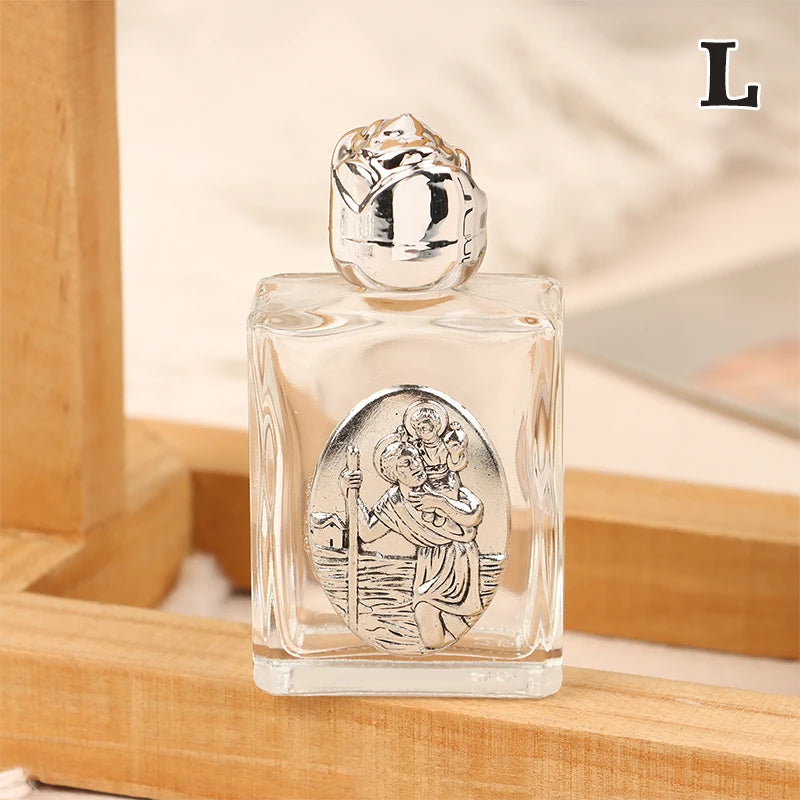 11 Types Of Glass Holy Water Jesus Bottle Religious Cross Bottle Christian Virgin Sculpture Bottle Refillable Holy Water Bottle
