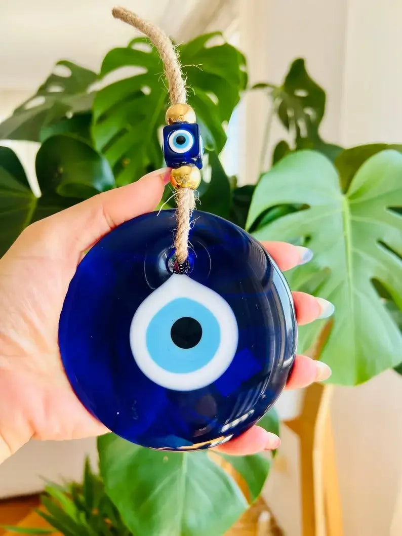 Evil Eye Wall Hanging Glass Blue Eye Wall Charm Home Decor Home Gift Idea House Protection Turkish Evil Eye Gift Wall Decoration