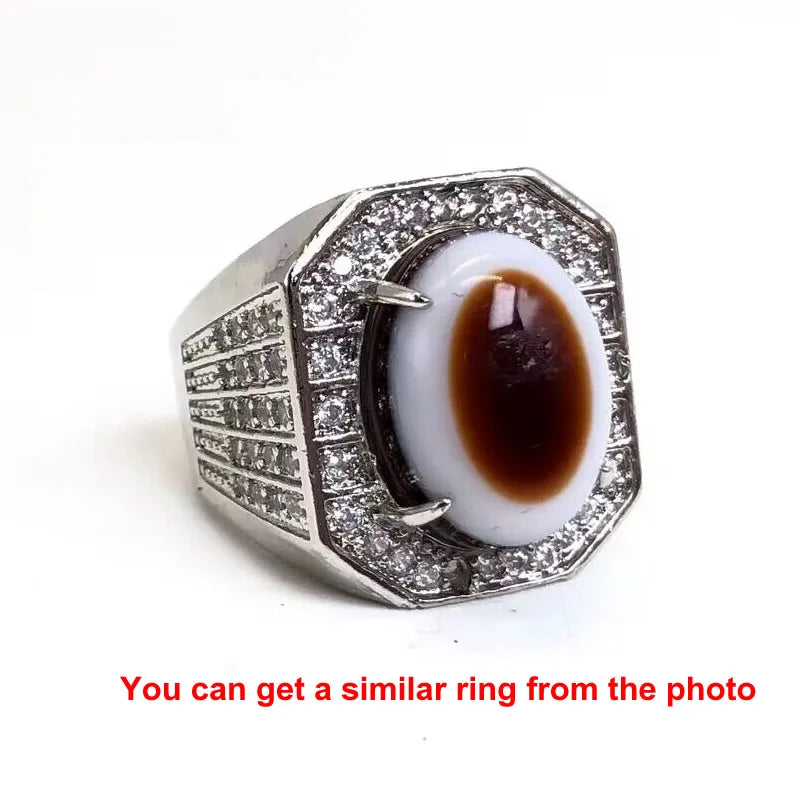 Gothic Evil Eye Ball Design Charm Ring for Men and Women, Crystal opal Jewelry, Punk Finger Accessories, Stainless Steel