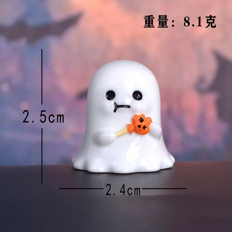 Halloween Micro Landscape Miniature Figurines Resin Craft Mini Fairy Garden Ornaments Cute Pumpkin Ghost Home Decor
