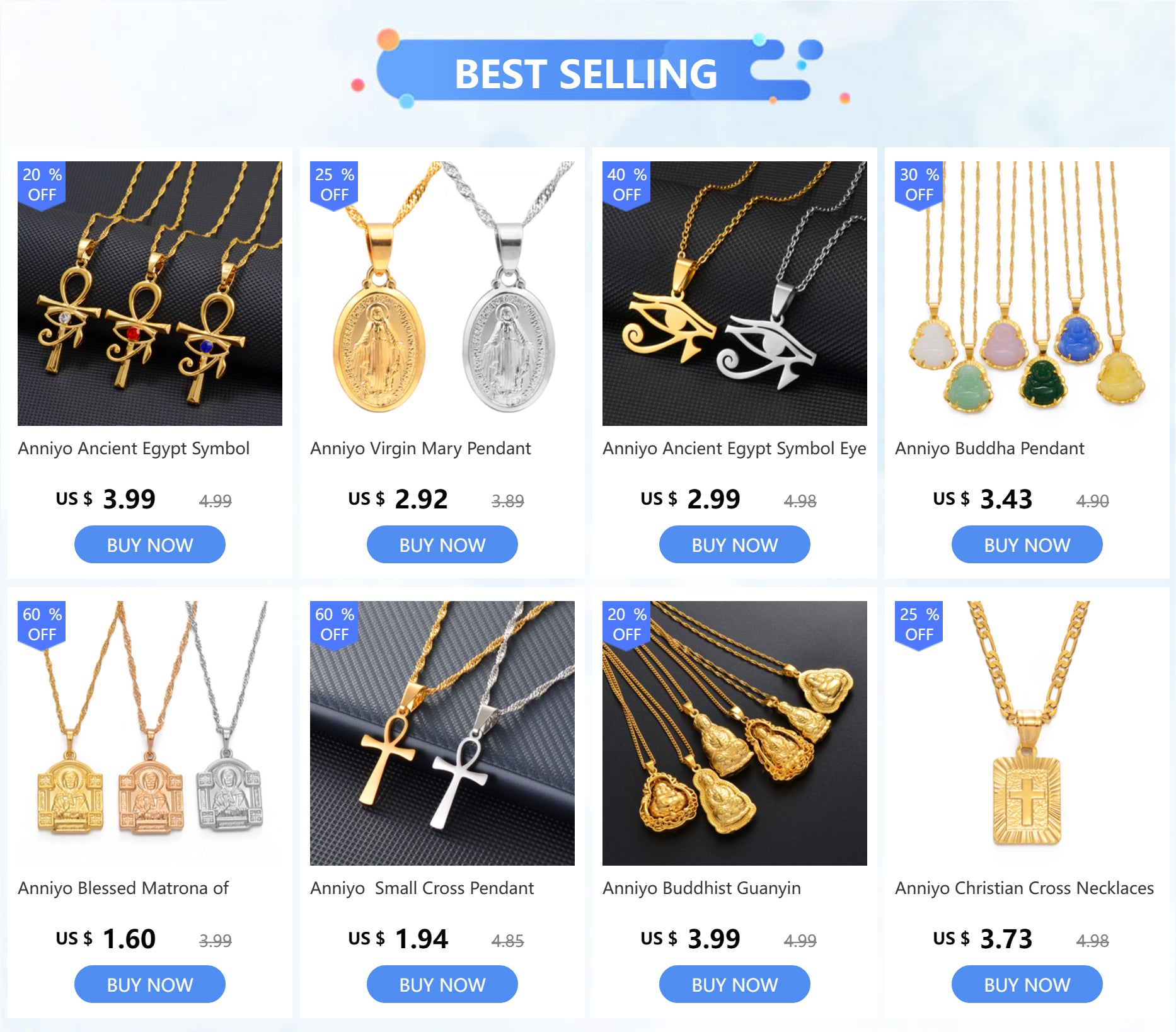 Anniyo  Hindu Buddhist  OM Necklace Hinduism Yoga India Outdoor Sport Gold Color Yoga Jewelry Women #024806