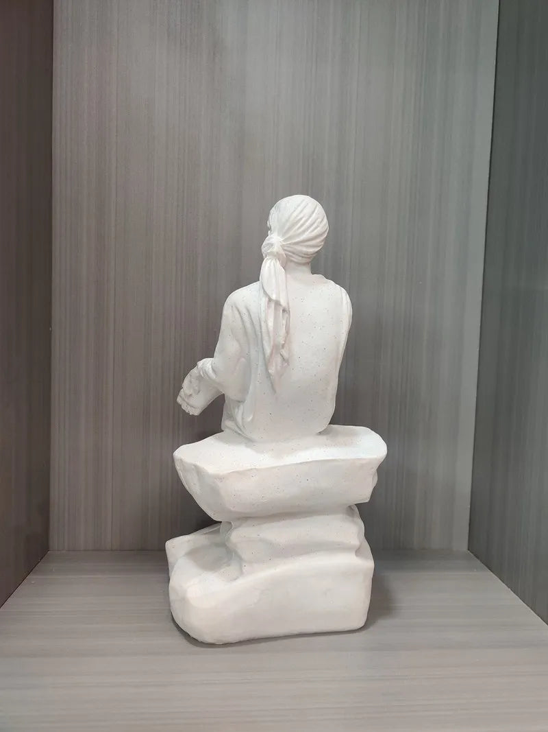 Vilead 26cm Sandstone Sai Baba of Shirdi Statue Hindu Sculpture Hand Crafted Replica Hinduism Indian God  Home Office Decoration