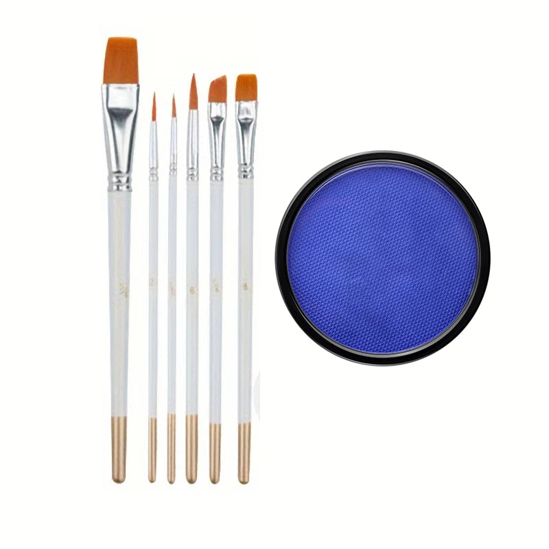 30g Water-Activated Body Makeup Face Paint Set 3-Piece with Brushes Mixing Palette for Halloween Christmas Costume Party Cosplay